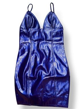 Fashion Nova Metallic Purple Slip Dress